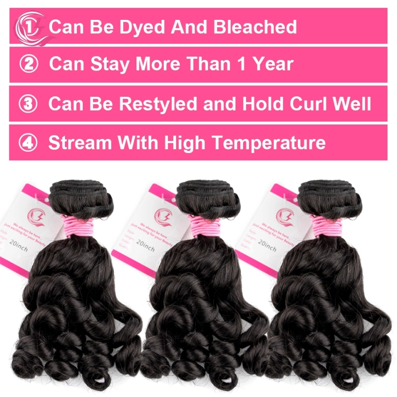 Virgin Hair of Loose Curly Bundle Natural black color 100g With Double Weft For Medium High Market