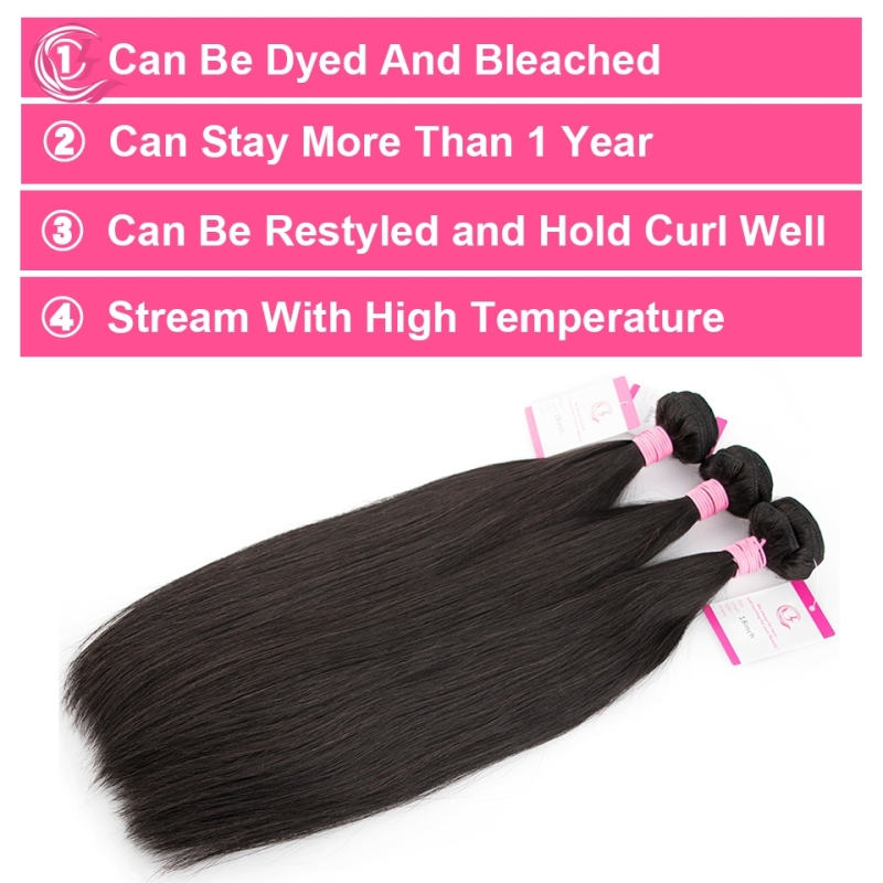 Virgin Hair of Straight Bundle Natural black color 100g With Double Weft For Medium High Market