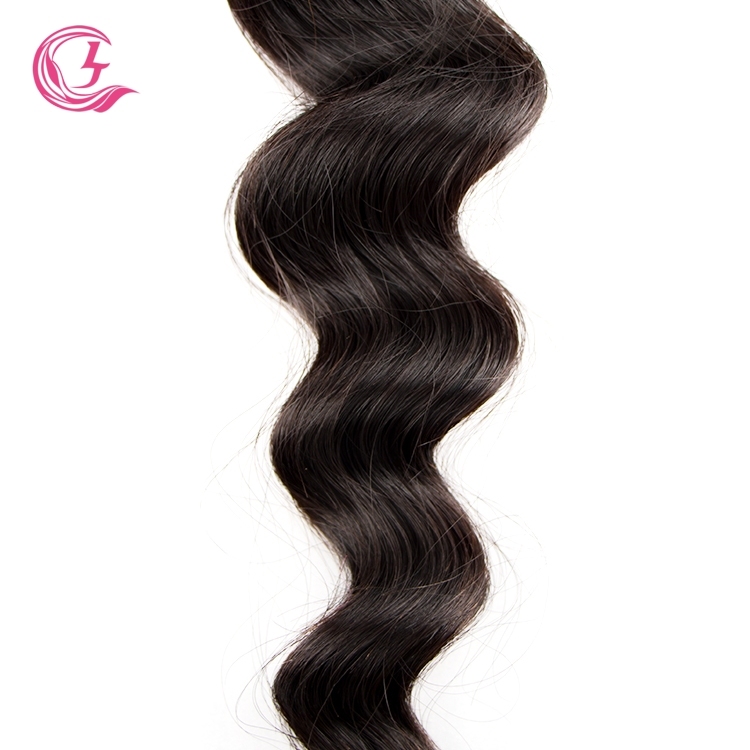 Unprocessed Raw Hair Ocean Wave Bundle Natural black color 100g With Double Weft