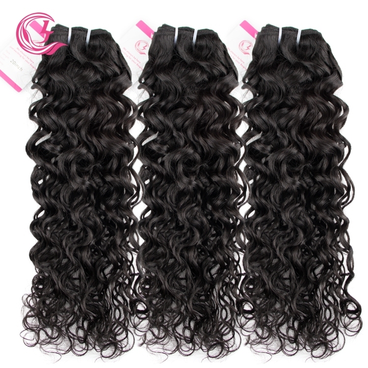 Unprocessed Raw Hair French Wave Bundle Natural black color 100g With Double Weft