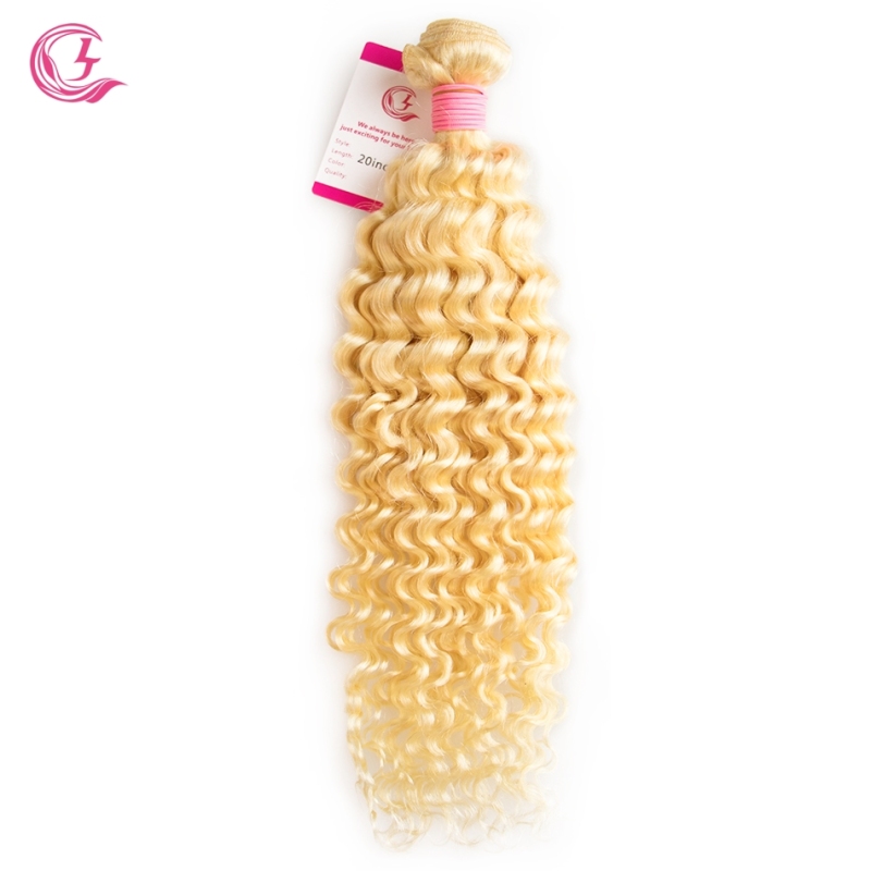 Virgin Hair of Deep Wave Bundle #613 Blonde 100g With Double Weft For Medium High Market