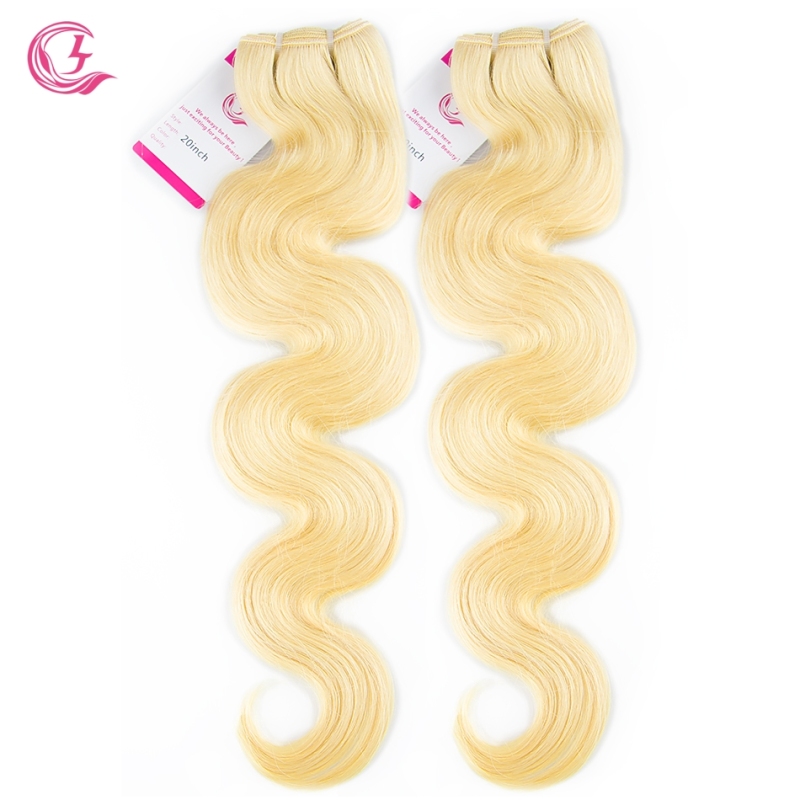 Unprocessed Raw Hair Body Wave Bundle #613 Blonde 100g With Double Weft