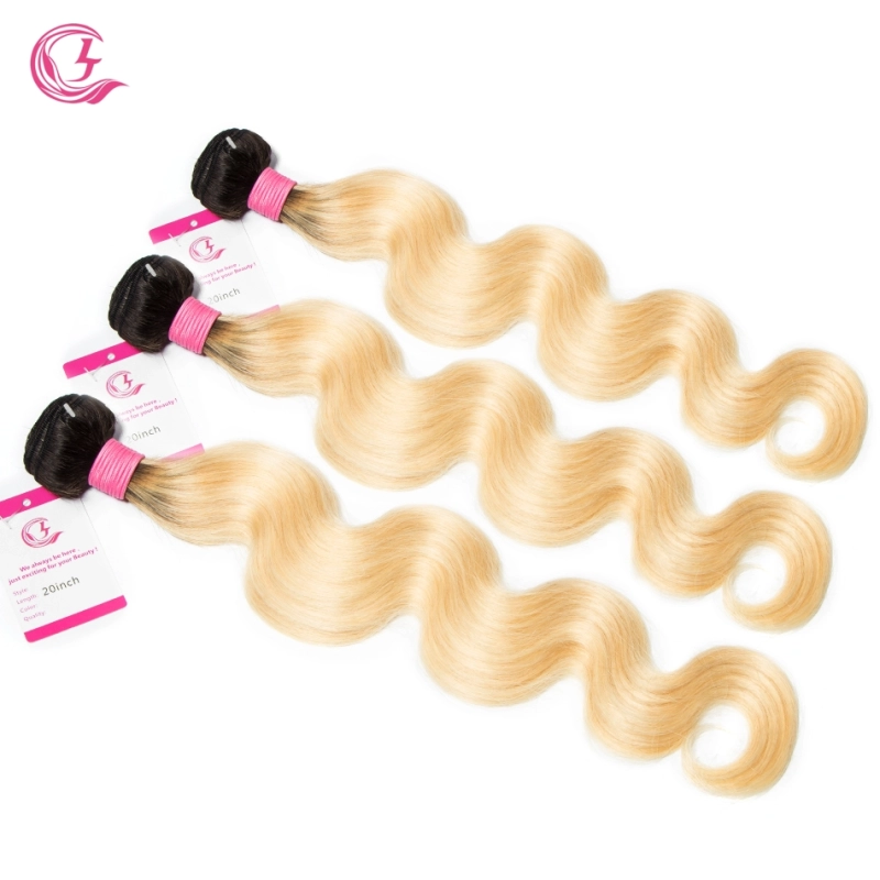 Virgin Hair of Deep Wave Bundle 1B#613 Blonde 100g With Double Weft For Medium High Market