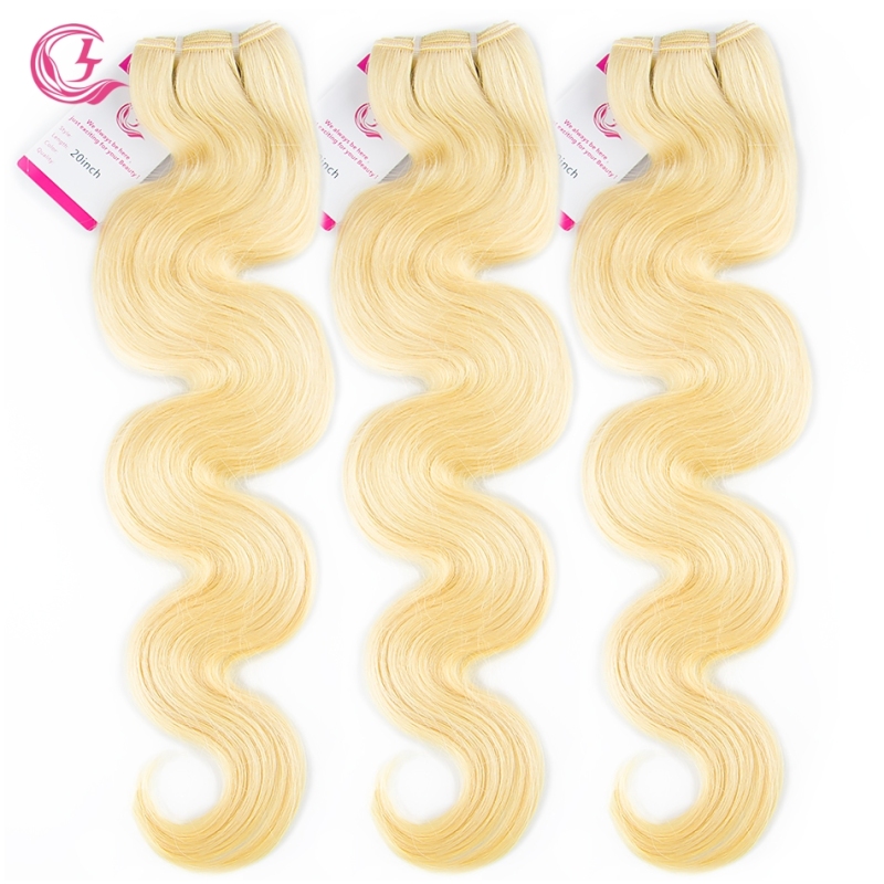 Unprocessed Raw Hair Body Wave Bundle #613 Blonde 100g With Double Weft