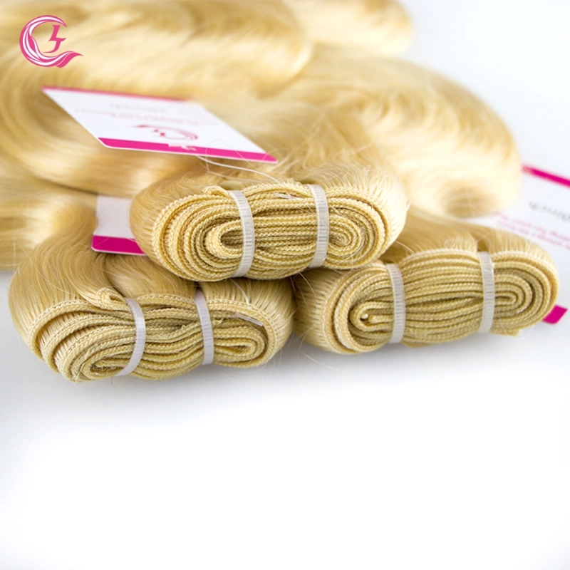 Unprocessed Raw Hair Body Wave Bundle #613 Blonde 100g With Double Weft