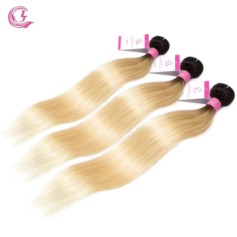 Virgin Hair of Straight Bundle 1B#613 Blonde 100g With Double Weft For Medium High Market