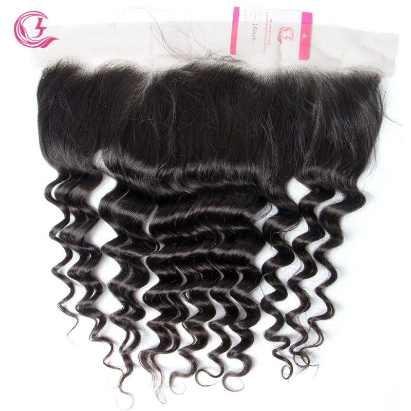 Virgin Hair of Ocean Curl 13X4 frontal  Natural black color 130 density For Medium High Market