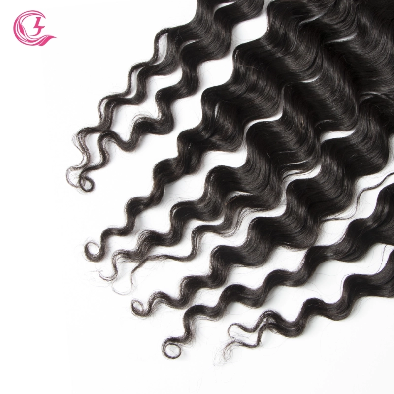 Virgin Hair of Ocean Wave 13X4 frontal  Natural black color 130 density For Medium High Market