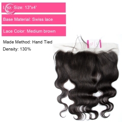 Virgin Hair of Indian Wave  13X4 Frontal Natural black color 130 density For Medium  High Market