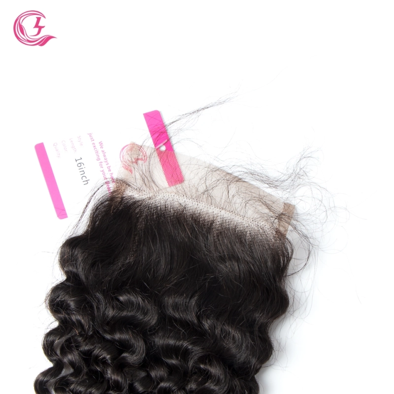 Virgin Hair of Jerry Curl  Natural Wave 4X4 closure Natural black color 130 density For Medium High Market