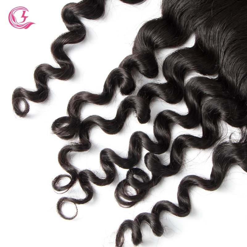 Virgin Hair of Loose Curl  13X4 frontal  Natural black color 130 density For Medium High Market