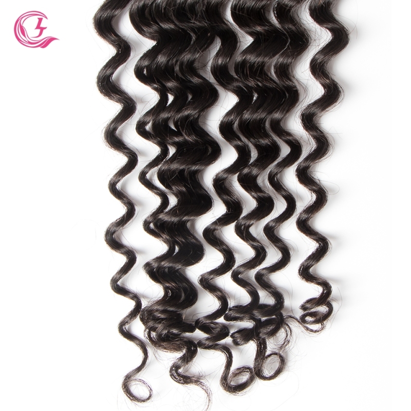 Virgin Hair of Deep Curl  4X4 closure Natural black color 130 density For Medium High Marke