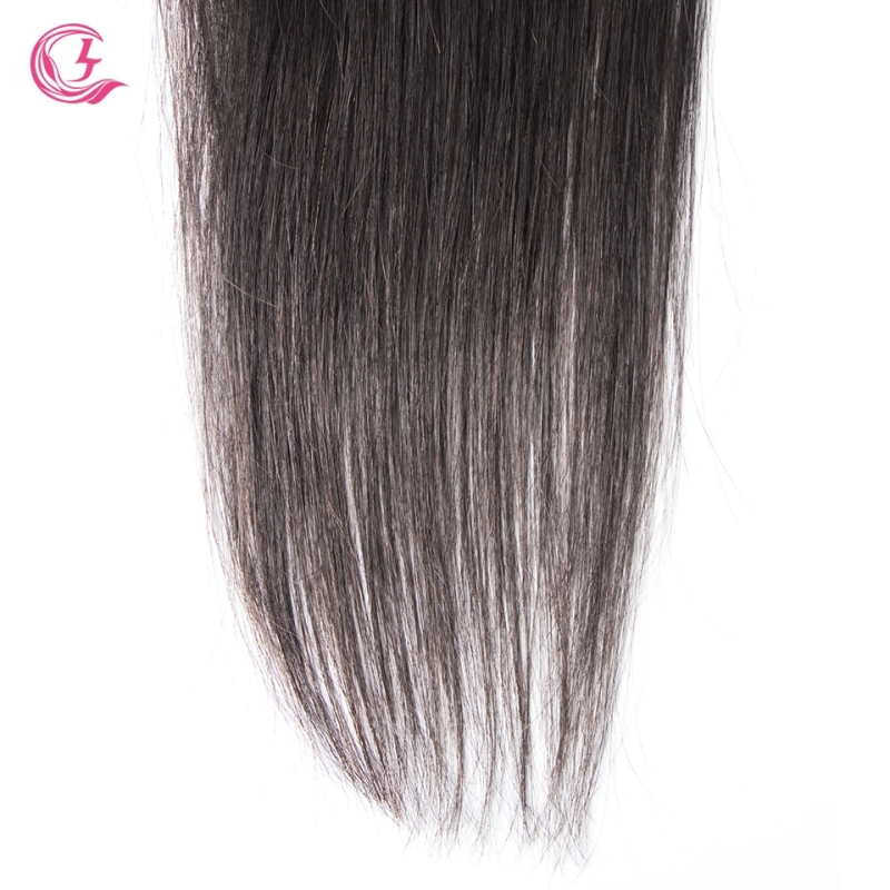 Virgin Hair of Straight 4X4 closure Natural black color 130 density For Medium High Marke