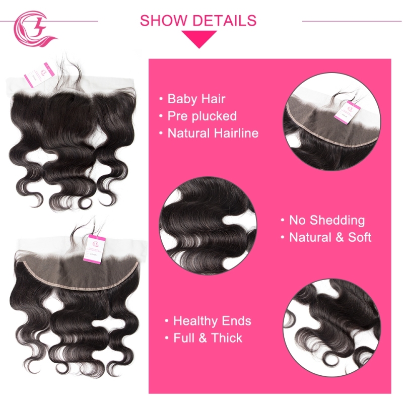 Virgin Hair of Natural Wave 13X4 frontal  Natural black color 130 density For Medium High Market