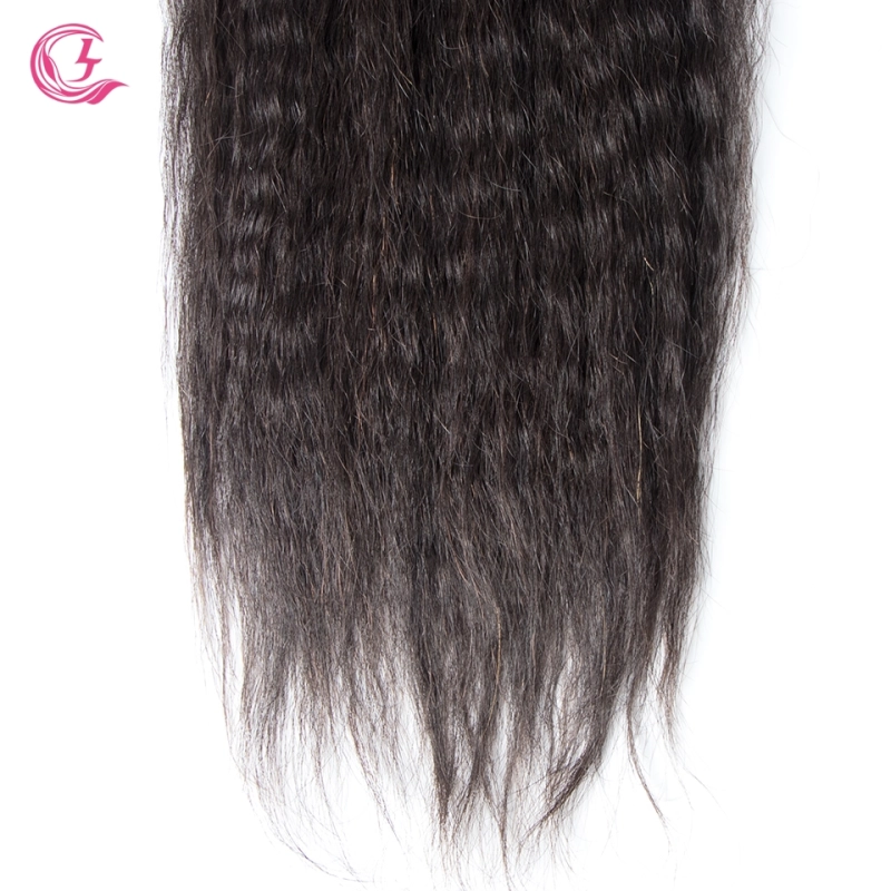 Virgin Hair of Yaki Straight 4X4 closure Natural black color 130 density For Medium High Marke