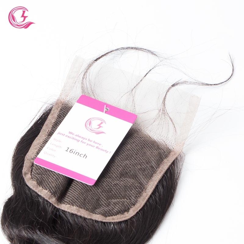 Virgin Hair of Loose Wave  4X4 closure Natural black color 130 density For Medium High Marke