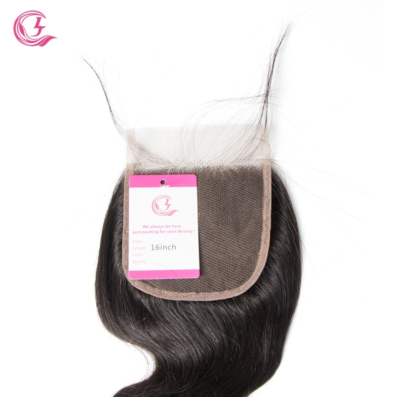 Virgin Hair of Body Wave  4X4 closure Natural black color 130 density For Medium High Market