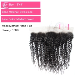 Virgin Hair of Kinky Curl  13X4 frontal  Natural black color 130 density For Medium High Market