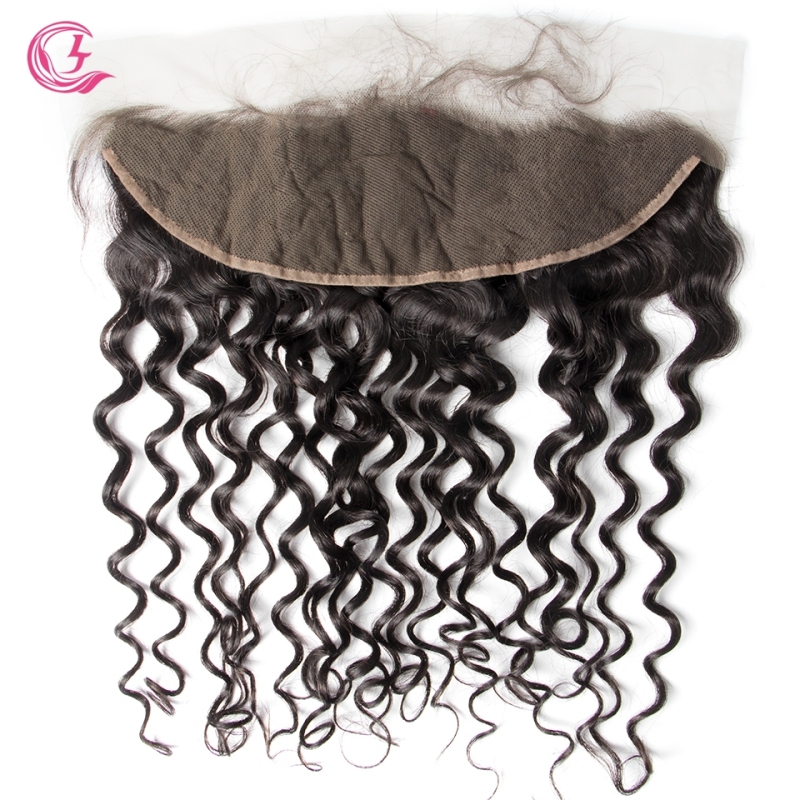 Virgin Hair of   Italian Curl 13X4 frontal  Natural black color 130 density For Medium High Market