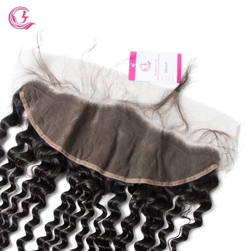 Unprocessed  Raw Hair Deep Wave 13x4 Frontal Natural Color Medium Brown 130 density