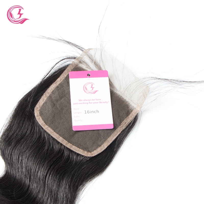 Unprocessed Raw Hair Body Wave 4x4 Closure Natural Color Medium Brown 130 density