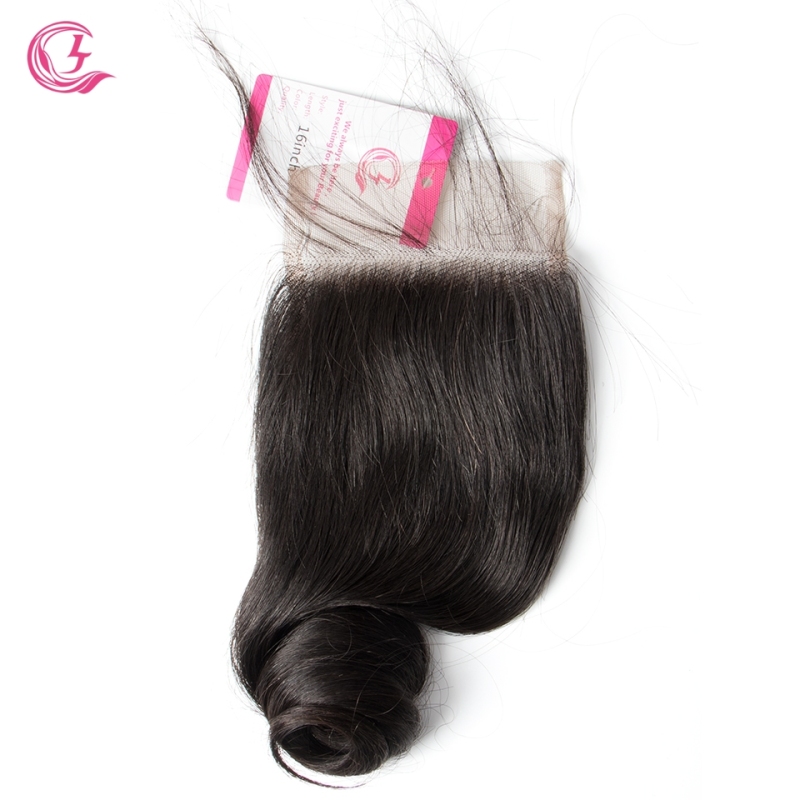 Unprocessed Raw Hair Loose Wave 4x4 Closure Natural Color Medium Brown 130 density