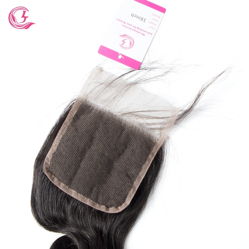 Unprocessed Raw Hair Loose Wave 4x4 Closure Natural Color Medium Brown 130 density