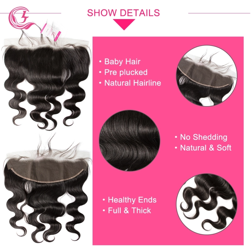 Unprocessed  Raw Hair Body  Wave 13x4 Frontal Natural Color Medium Brown 130 density