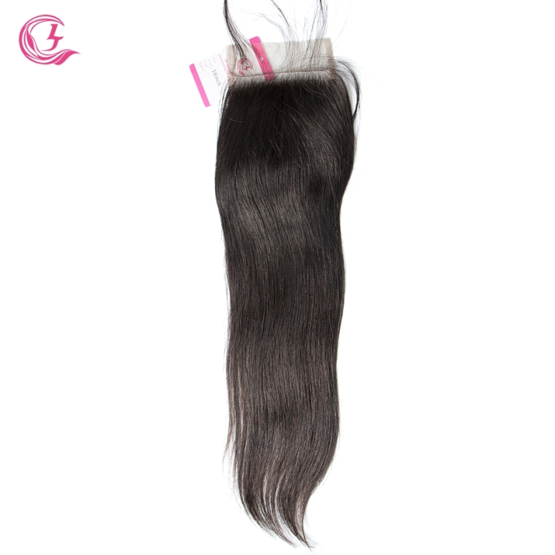 Unprocessed Raw Hair Straight 4x4 Closure Natural Color Medium Brown 130 density