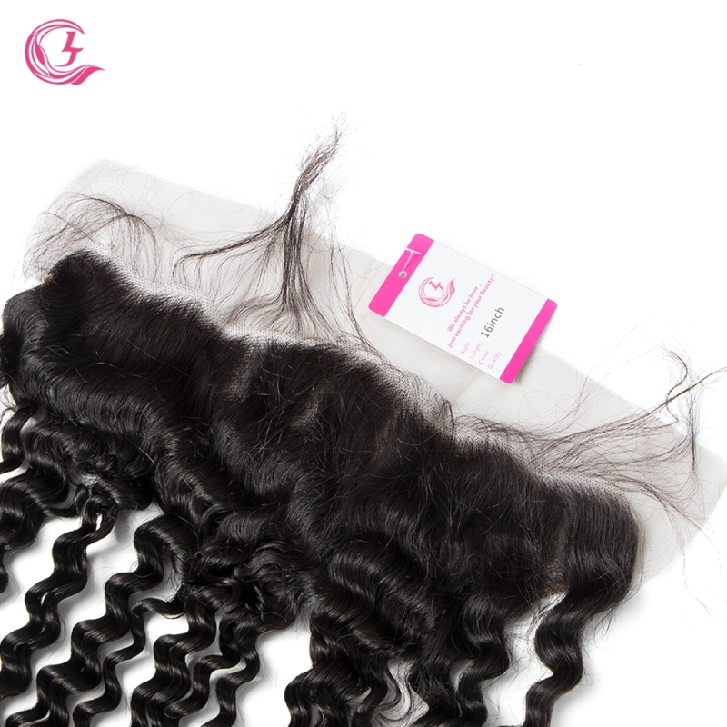 Unprocessed  Raw Hair Deep Wave 13x4 Frontal Natural Color Medium Brown 130 density