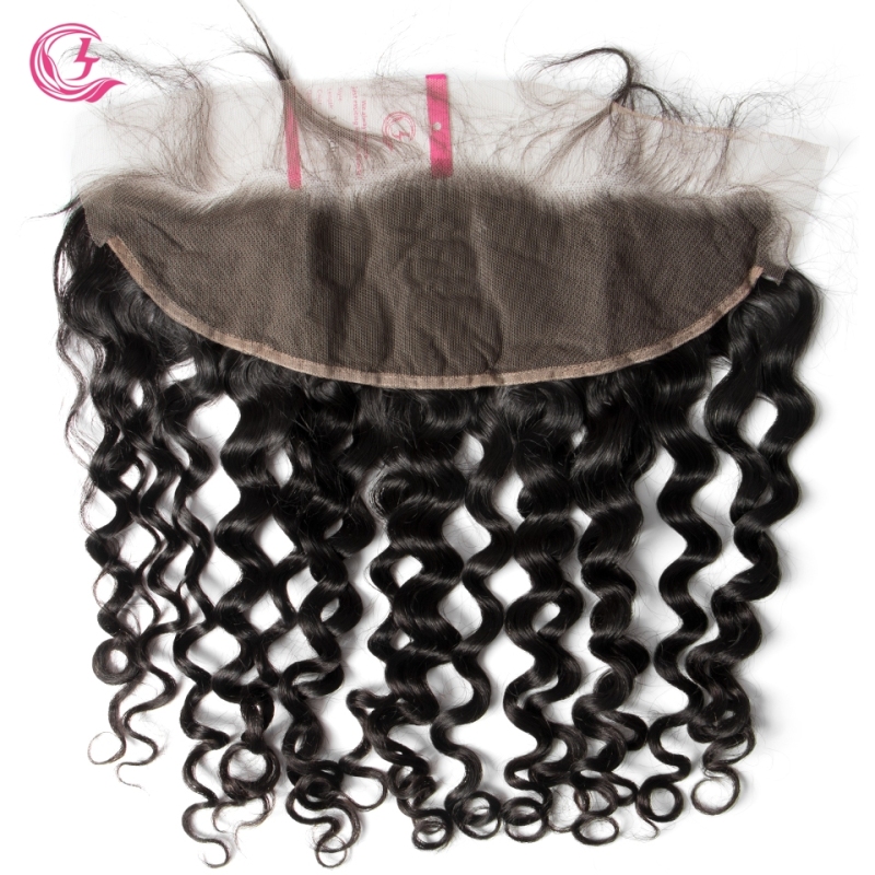 Unprocessed  Raw Hair Italian Curly 13x4 Frontal Natural Color Medium Brown 130 density