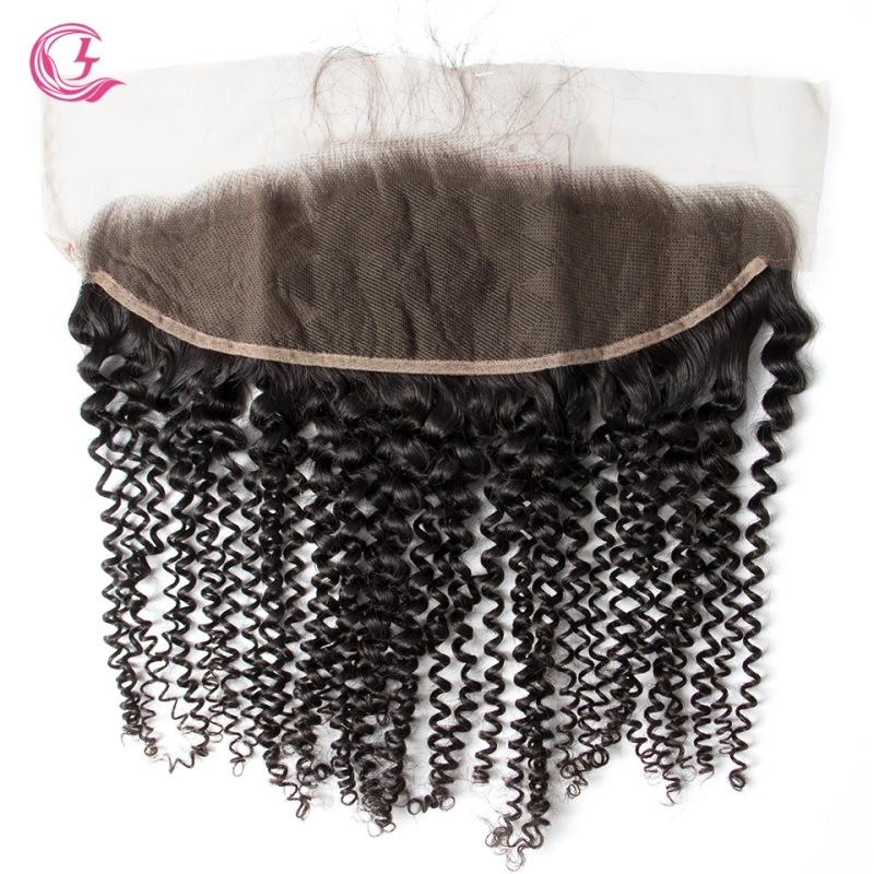 Unprocessed  Raw Hair Kinky Curly 13x4 Frontal Natural Color Medium Brown 130 density