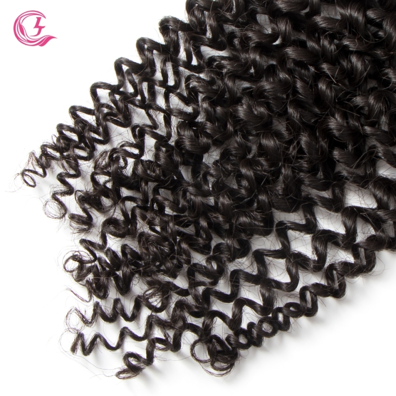 Unprocessed Raw hair Kinky Curly 4x4 Closure Natural Color Medium Brown 130 density