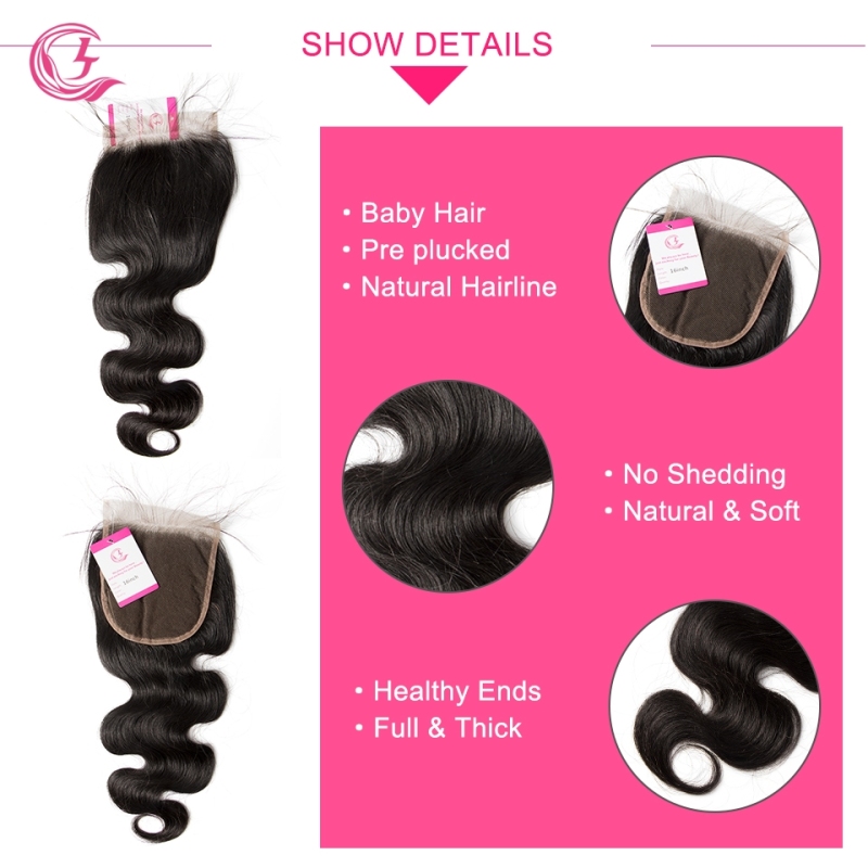 Unprocessed Raw hair Body Wave 5x5 Closure Natural Color Medium Brown 130 density