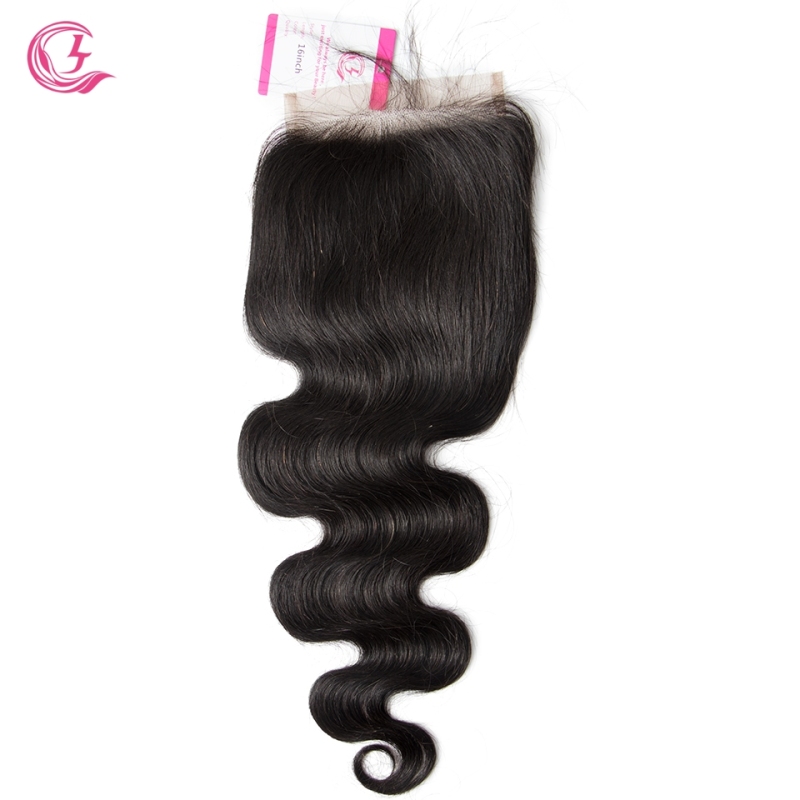 Unprocessed Virgin hair Indian Wave  5x5 Closure Natural Color Medium Brown 130 density
