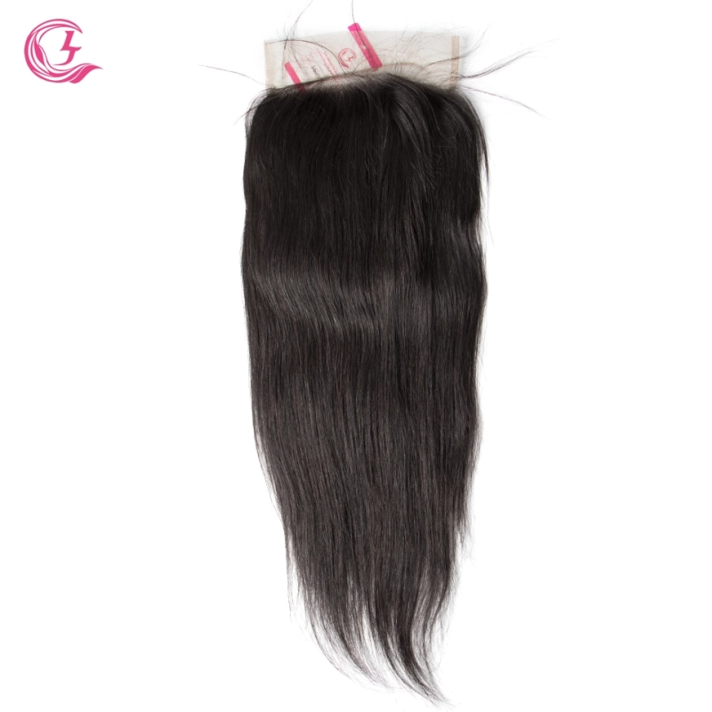 Virgin hair  Straight  7x7 Closure Natural Color Medium Brown 130 density