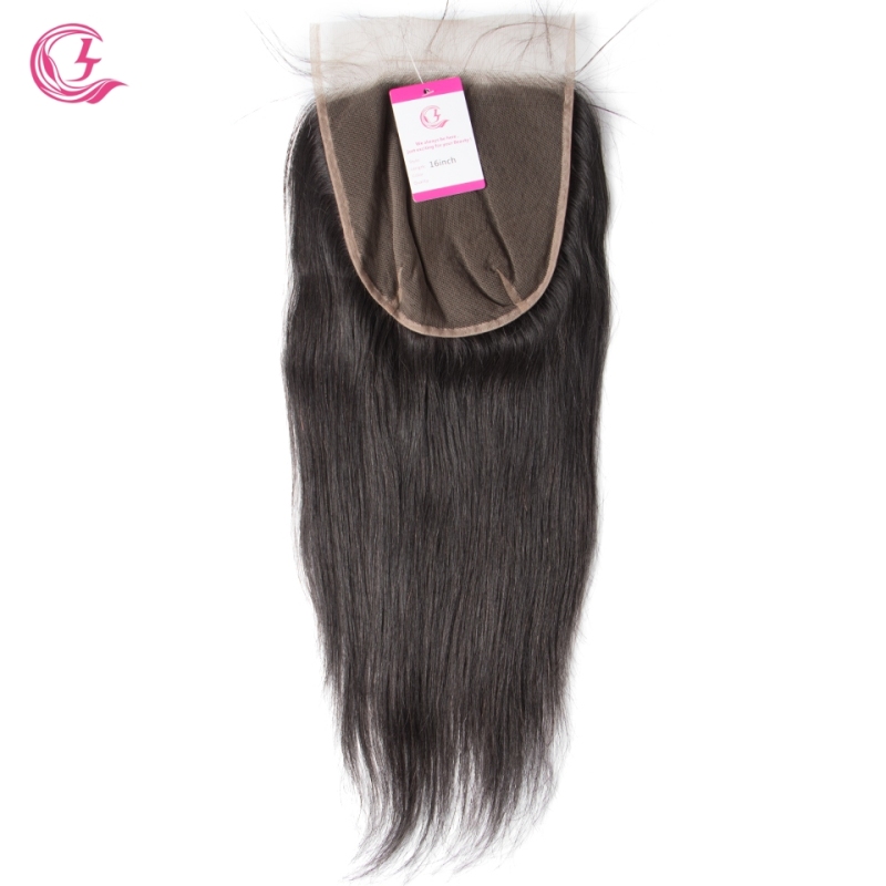 Virgin hair  Straight  7x7 Closure Natural Color Medium Brown 130 density