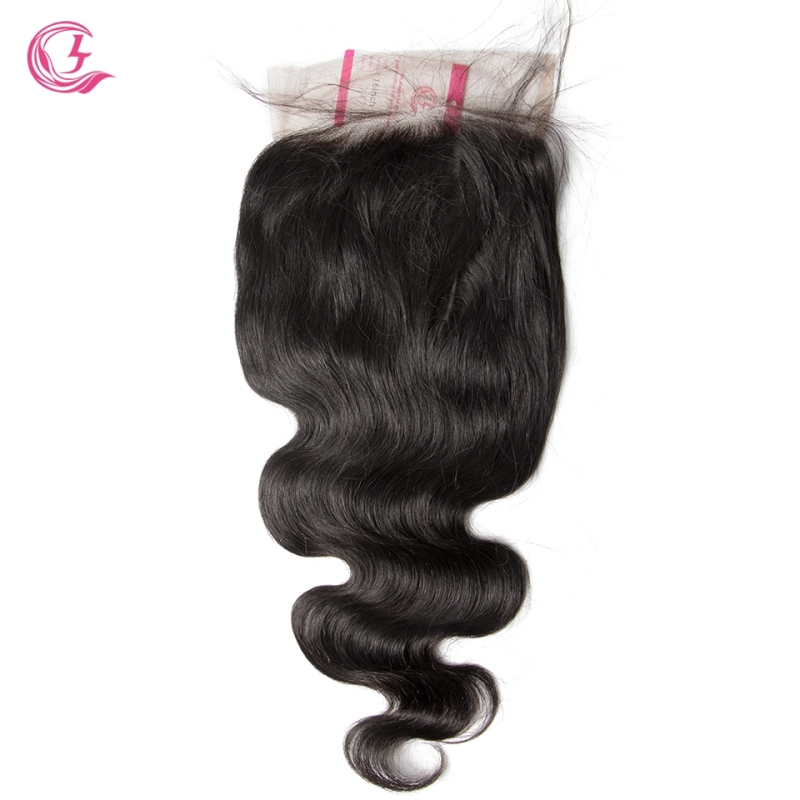 Unprocessed Raw hair  Body Wave  7x7 Closure Natural Color Medium Brown 130 density