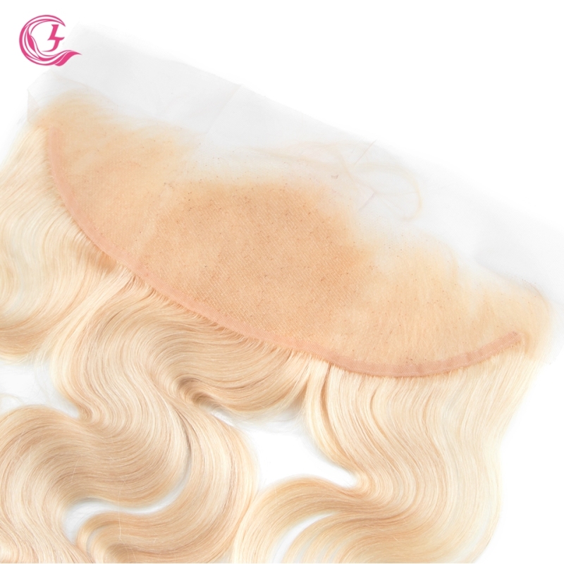 Virgin Hair of Body wave 13x4 Frontal 613 # 130% density With Transparent Lace For Medium High Market