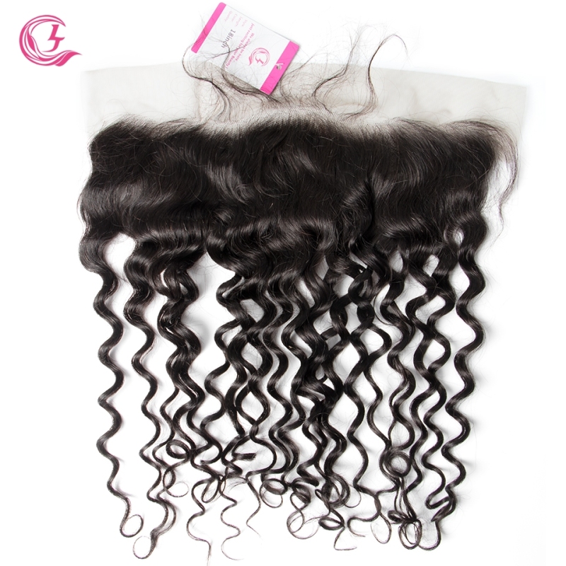 Virgin Hair of French Wave 13X4 frontal  Natural black color 130 density For Medium High Market