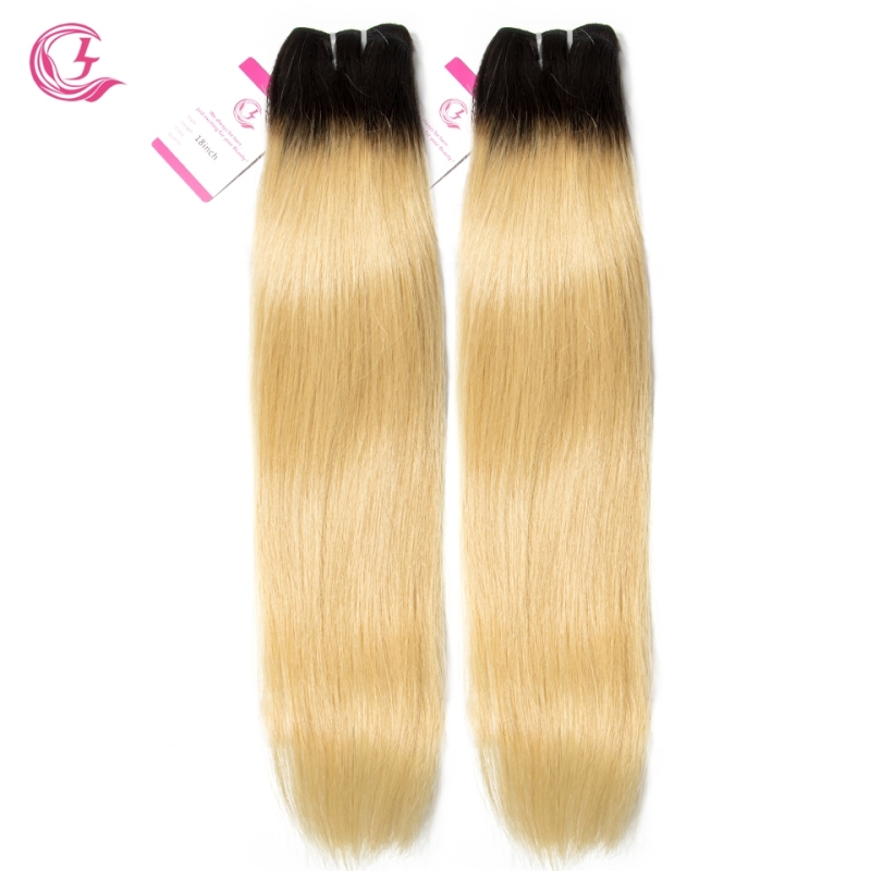 Unprocessed Raw Hair Straight Bundle 1B#613 Blonde 100g With Double Weft