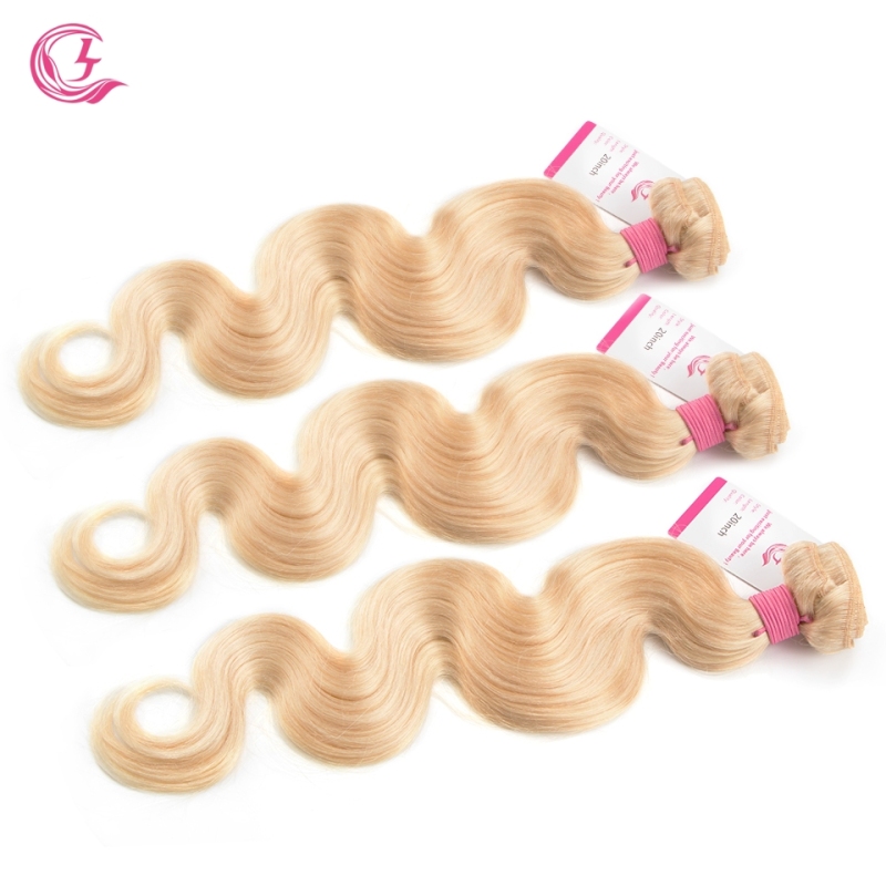 Virgin Hair of Body Wave Bundle #613 Blonde 100g With Double Weft For Medium High Market