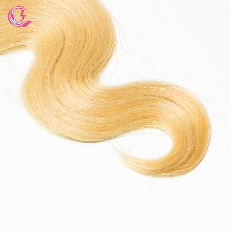 Unprocessed Raw Hair Body wave Bundle 1B#613 Blonde 100g With Double Weft