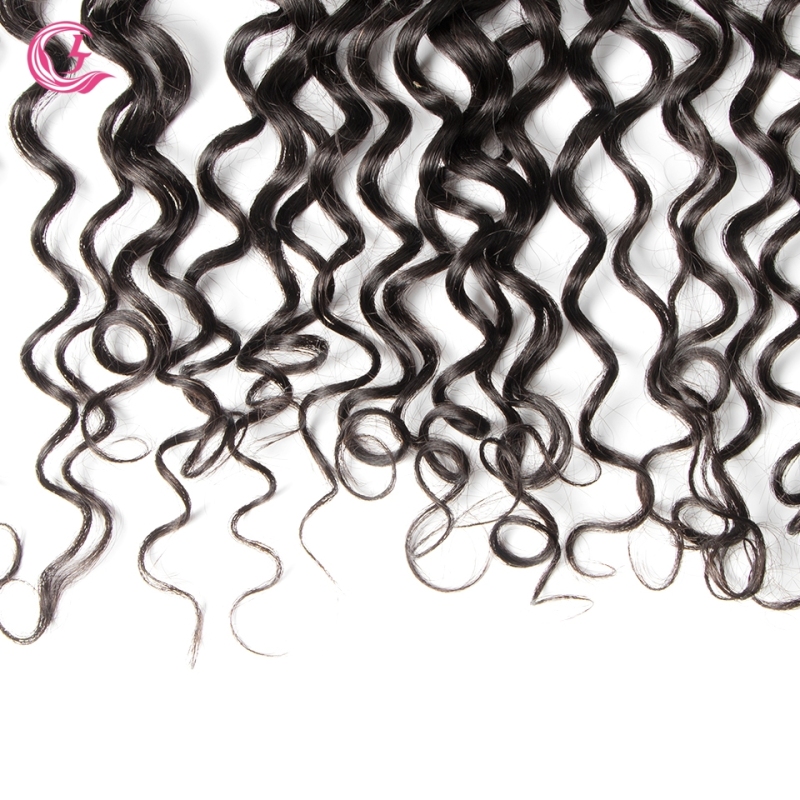 Virgin Hair of French Wave 13X4 frontal  Natural black color 130 density For Medium High Market