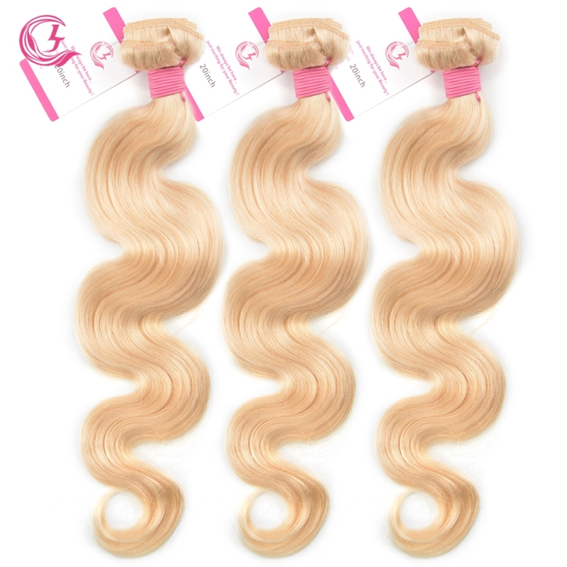 Virgin Hair of Body Wave Bundle #613 Blonde 100g With Double Weft For Medium High Market