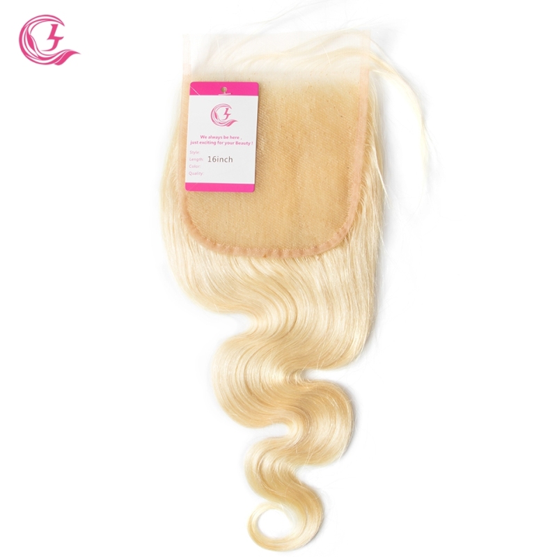 Virgin Hair of Body Wave 5x5 closure 613 # 130% density With Transparent Lace For Medium High Market