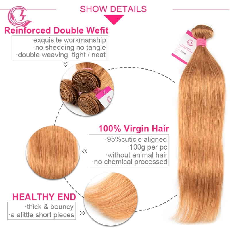 Virgin Hair of Straight Bundle 30# 100g With Double Weft For Medium High Market