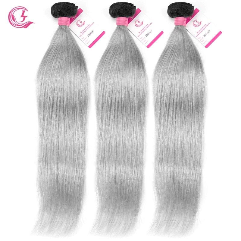 Virgin Hair of Straight Bundle 1b/Gray# 100g With Double Weft For Medium High Market