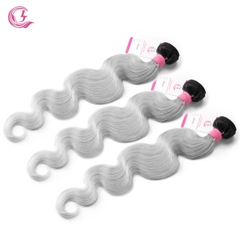 Virgin Hair of Body Wave Bundle 1b/Gray# 100g With Double Weft For Medium High Market