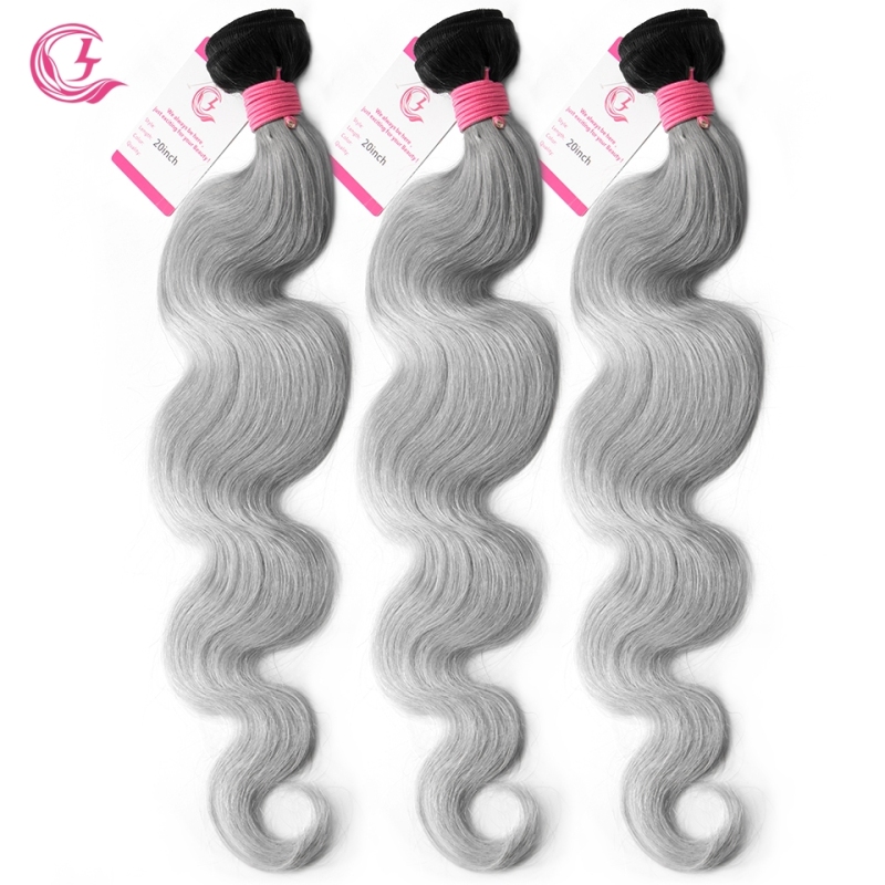 Virgin Hair of Body Wave Bundle 1b/Gray# 100g With Double Weft For Medium High Market